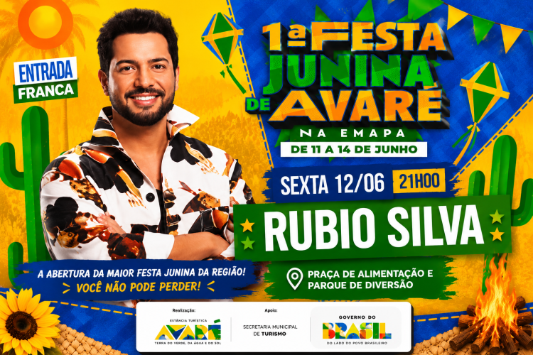 Rubio Silva é atração confirmada na 1ª Festa Junina de Avaré!